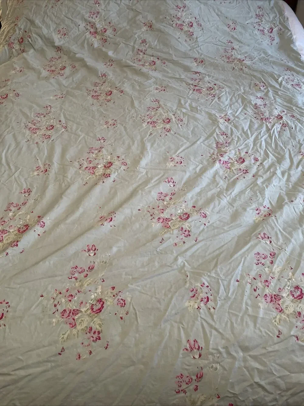 Rachel Ashwell Simply Shabby Chic Twin FADED PAPER ROSE Duvet Cover Pink Blue